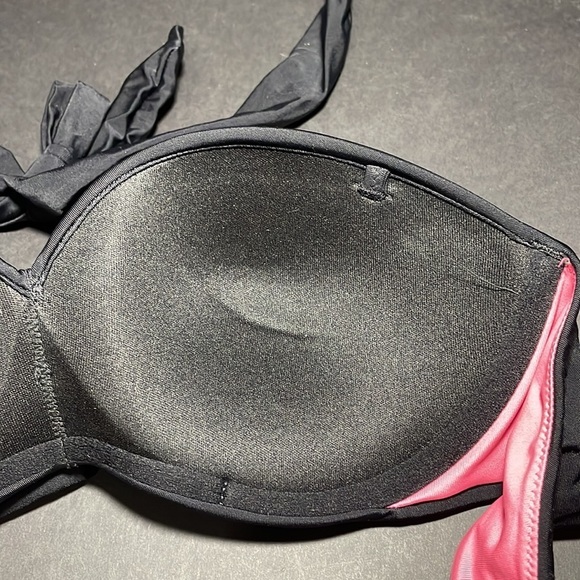 VICTORIA’S SECRET PINK black crisscross halter bikini swim top in women’s Small - Picture 7 of 8